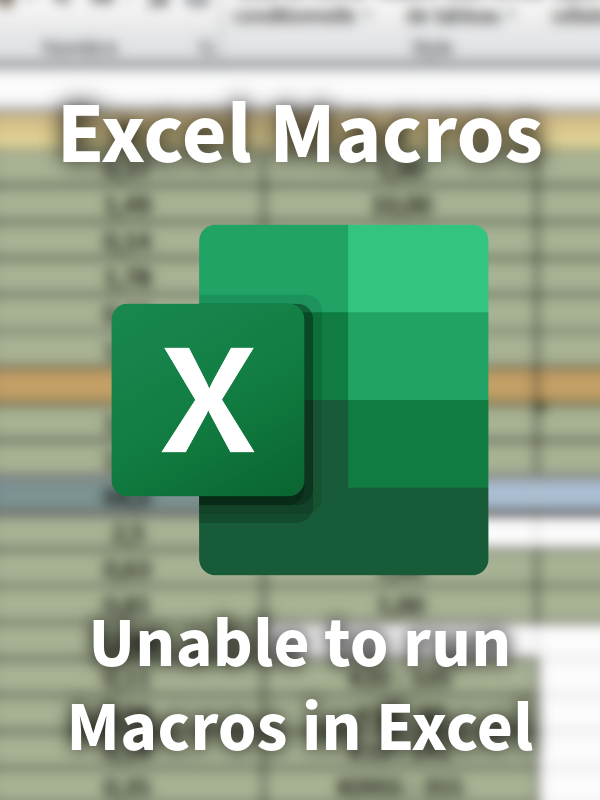 Excel Macros Not working